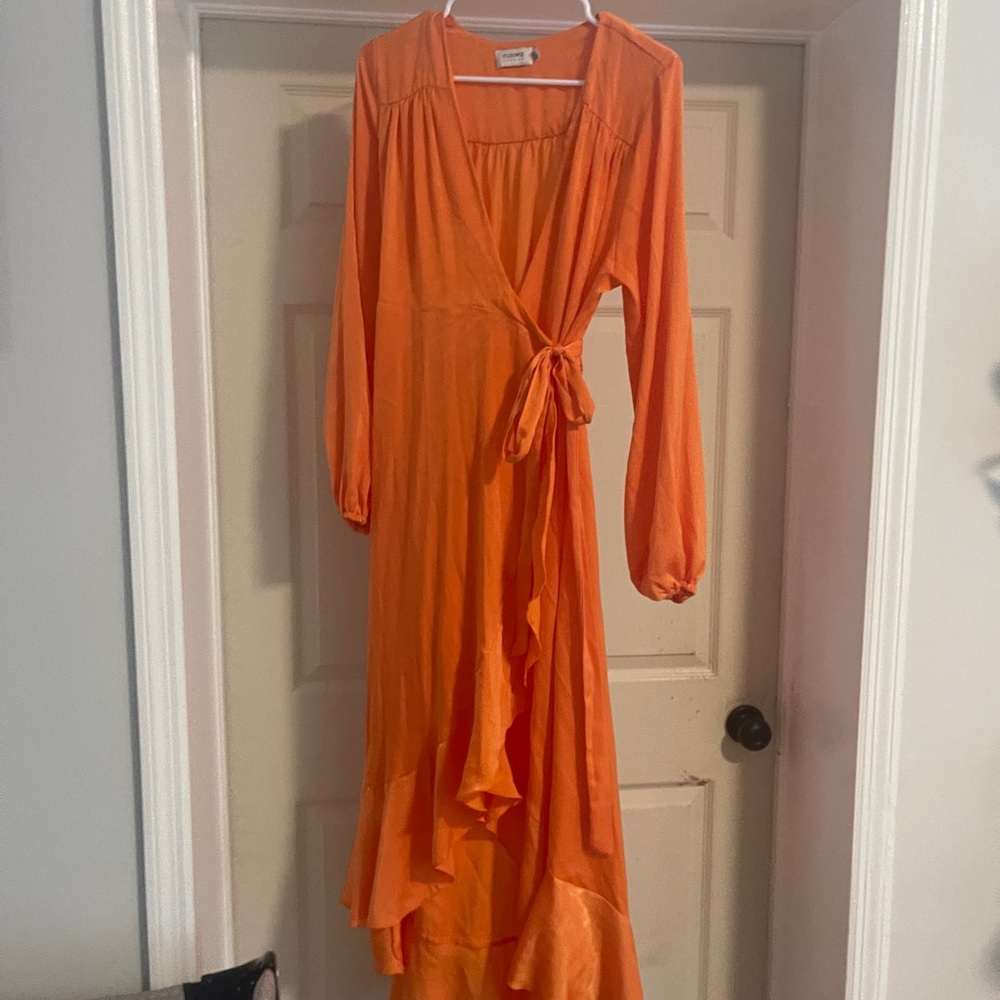 Orange flowy dress